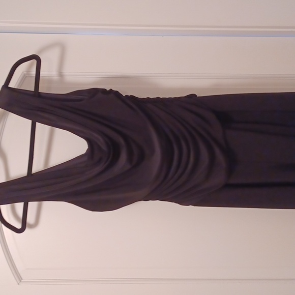 Black Draped Front Jumpsuit. Size 10. - Picture 2 of 7